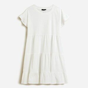 J.Crew Tiered White Dress in broken-in jersey XSmall